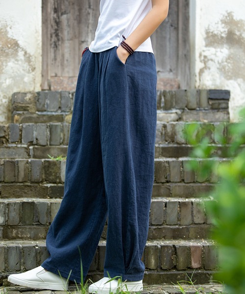 meJane（ミージェーン）の「麻ライクルーズシルエットカラーパンツ（その他パンツ・レディース・ブラック/ネイビー/ミント/キナリ・FREE）」の14枚目の写真