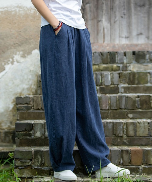 meJane（ミージェーン）の「麻ライクルーズシルエットカラーパンツ（その他パンツ・レディース・ブラック/ネイビー/ミント/キナリ・FREE）」の15枚目の写真