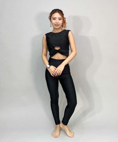 EGOIST（エゴイスト）の「EGOIST/エゴイスト  水陸両用  無地/タイダイ柄フィットネスブラトップ /セットアップ対応  24808（水着・レディース・ブラック/グレー/ブルー・11号/9号）」の8枚目の写真