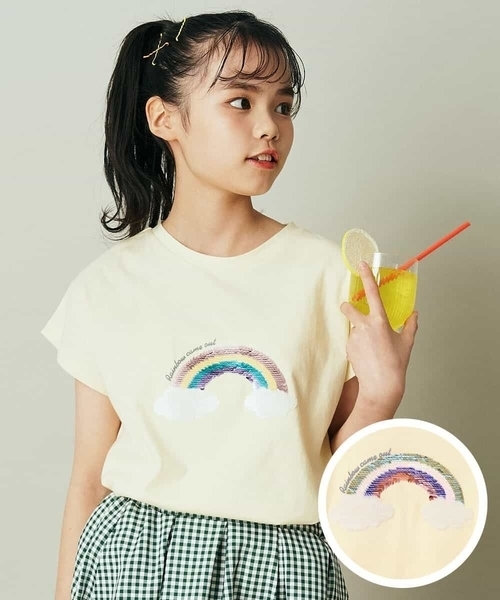 a.v.v（アーヴェヴェ）の「[100-130]アイスタッチレモンコレクションTシャツ（Tシャツ/カットソー・キッズ・クリーム/ライトブルー/グリーン/ホワイト/ライトピンク・130/120/110/100）」の3枚目の写真
