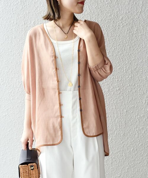 SHIPS(シップス)の「*〈手洗い可能〉シアー羽織りブラウス◆(シャツ/ブラウス・レディース・ブラック/ベージュ/ライトグリーン/キャメル・ONE SIZE)」の21枚目の写真