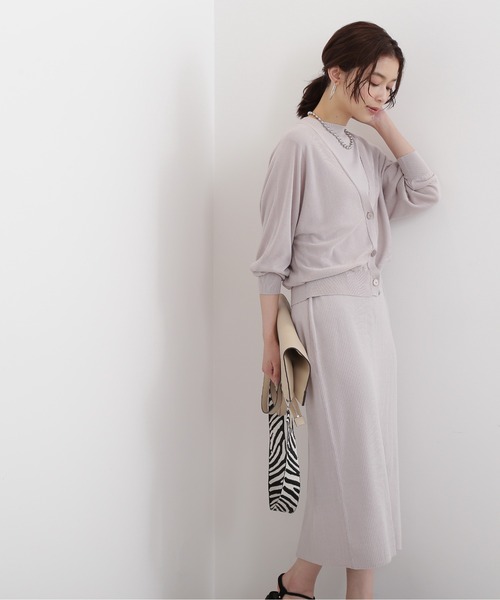 シアーレイヤードリブニットワンピース カーディガン ワンピース Basic ナチュラルビューティーベーシック のワンピース シアーレイヤードリブニット ワンピース カーディガン 017 を購入できます Natural ワンピース Natural Beauty Basic