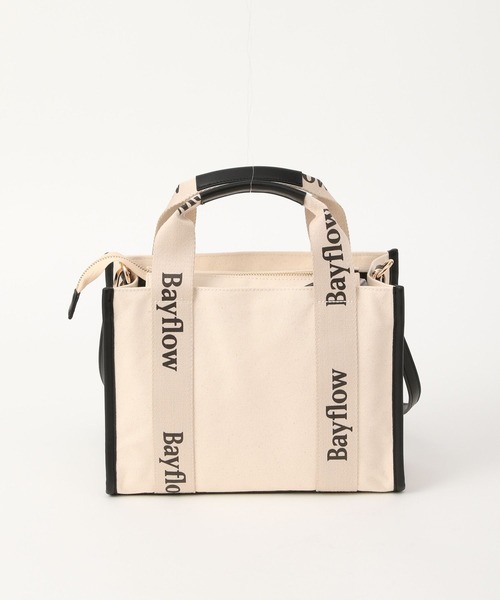 BAYFLOW（ベイフロー）の「ロゴテープキャンバストート（トートバッグ・レディース・ブラック/ブラウン・FREE）」の6枚目の写真