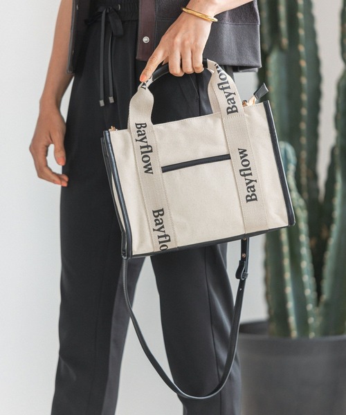 BAYFLOW（ベイフロー）の「ロゴテープキャンバストート（トートバッグ・レディース・ブラック/ブラウン・FREE）」の20枚目の写真