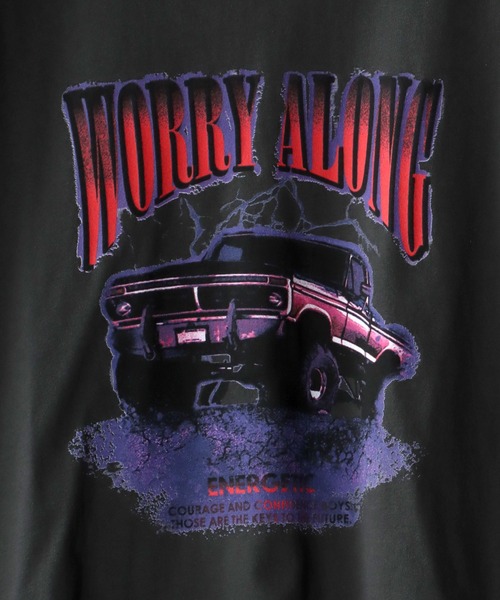 SITRY（シトリー）の「Big silhouette American vintage print T-shirt/アメリカン ヴィンテージプリント Tシャツ（Tシャツ/カットソー・メンズ・オフホワイト/チャコールグレー/パープル/ブラック/グリーン/チャコール・M/L）」の12枚目の写真