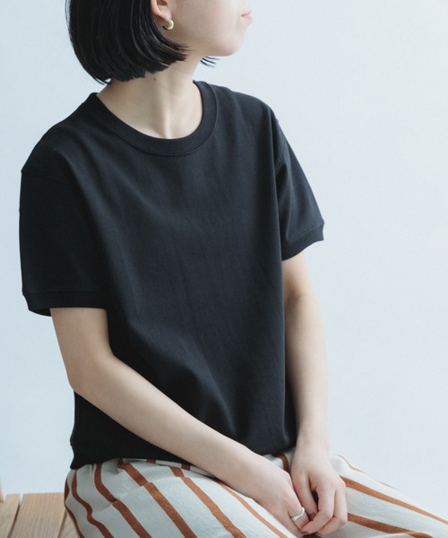 FORK&SPOON（フォークアンドスプーン）の「FORK&SPOON　ヘビーウェイト天竺ショートスリーブTシャツ（Tシャツ/カットソー・レディース・ホワイト/ブラック/イエロー系その他/ターコイズブルー/ベビーピンク・ONE）」の3枚目の写真