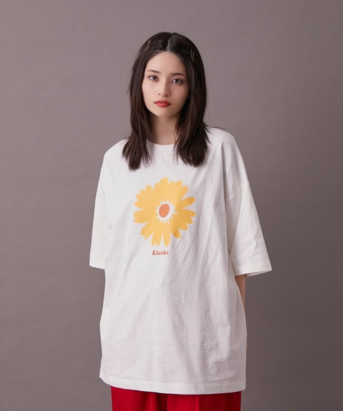 re_k by JUNRED(レクバイジュンレッド)の「【re_k by JUNRED】アブストラクトデイジー半袖Tシャツ(Tシャツ/カットソー・メンズ・チャコールグレー/ホワイト/ミント・S/M/L)」の7枚目の写真