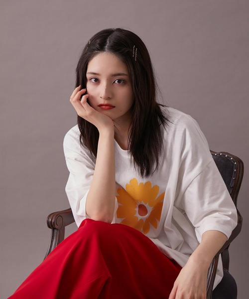 re_k by JUNRED(レクバイジュンレッド)の「【re_k by JUNRED】アブストラクトデイジー半袖Tシャツ(Tシャツ/カットソー・メンズ・チャコールグレー/ホワイト/ミント・S/M/L)」の9枚目の写真