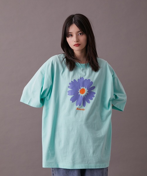 re_k by JUNRED(レクバイジュンレッド)の「【re_k by JUNRED】アブストラクトデイジー半袖Tシャツ(Tシャツ/カットソー・メンズ・チャコールグレー/ホワイト/ミント・S/M/L)」の10枚目の写真