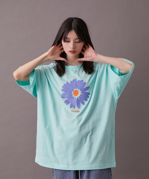 re_k by JUNRED(レクバイジュンレッド)の「【re_k by JUNRED】アブストラクトデイジー半袖Tシャツ(Tシャツ/カットソー・メンズ・チャコールグレー/ホワイト/ミント・S/M/L)」の12枚目の写真