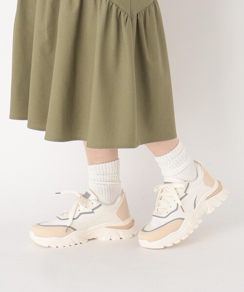 cs T&P（シーエスティーアンドピー）の「レトロ可愛い 配色カラースニーカー（スニーカー・レディース・ベージュ/ブルー・L/M/S）」の9枚目の写真