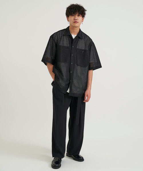 TAUPE(トープ)の「SQUARE RUSSELL OPEN COLLAR SHIRTS(シャツ/ブラウス・メンズ・ブラック/イエロー・2)」の14枚目の写真
