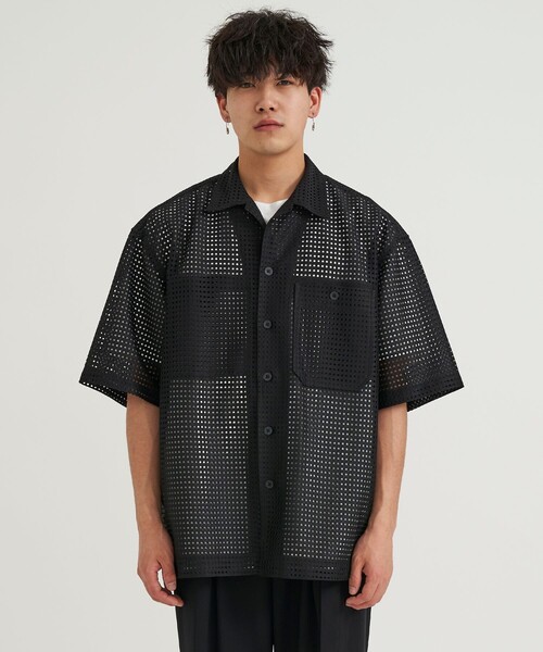 TAUPE(トープ)の「SQUARE RUSSELL OPEN COLLAR SHIRTS(シャツ/ブラウス・メンズ・ブラック/イエロー・2)」の9枚目の写真