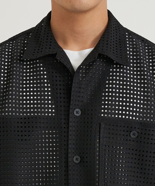 TAUPE(トープ)の「SQUARE RUSSELL OPEN COLLAR SHIRTS(シャツ/ブラウス・メンズ・ブラック/イエロー・2)」の7枚目の写真