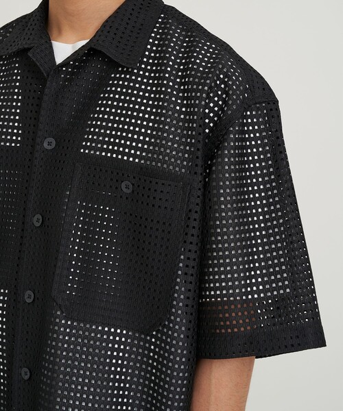 TAUPE(トープ)の「SQUARE RUSSELL OPEN COLLAR SHIRTS(シャツ/ブラウス・メンズ・ブラック/イエロー・2)」の3枚目の写真