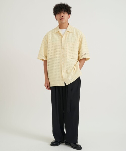 TAUPE(トープ)の「SQUARE RUSSELL OPEN COLLAR SHIRTS(シャツ/ブラウス・メンズ・ブラック/イエロー・2)」の10枚目の写真