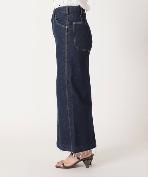 B.C STOCK（ベーセーストック）の「ペンシルラインデニム ベイカースカート（デニムスカート・レディース・ネイビー/ブルー・SMALL/MEDIUM）」の12枚目の写真