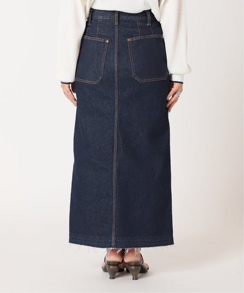 B.C STOCK（ベーセーストック）の「ペンシルラインデニム ベイカースカート（デニムスカート・レディース・ネイビー/ブルー・SMALL/MEDIUM）」の9枚目の写真