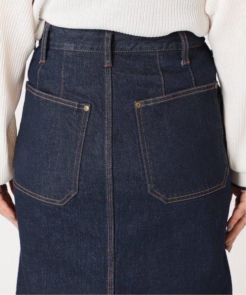 B.C STOCK（ベーセーストック）の「ペンシルラインデニム ベイカースカート（デニムスカート・レディース・ネイビー/ブルー・SMALL/MEDIUM）」の15枚目の写真