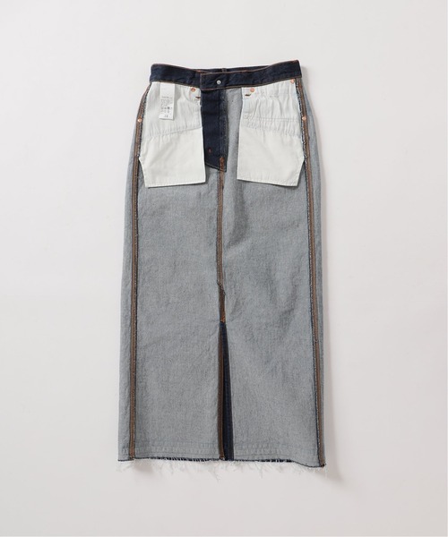 B.C STOCK（ベーセーストック）の「ペンシルラインデニム ベイカースカート（デニムスカート・レディース・ネイビー/ブルー・SMALL/MEDIUM）」の13枚目の写真
