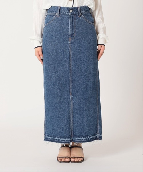 B.C STOCK（ベーセーストック）の「ペンシルラインデニム ベイカースカート（デニムスカート・レディース・ネイビー/ブルー・SMALL/MEDIUM）」の22枚目の写真