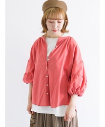 Samansa Mos2 | ランタンスリーブ前開きブラウス(シャツ/ブラウス)