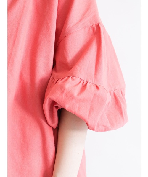 Samansa Mos2（サマンサ モスモス）の「ランタンスリーブ前開きブラウス（シャツ/ブラウス・レディース・ブラック/ベージュ/オフホワイト/ピンク/ミント・ﾌﾘ-）」の18枚目の写真