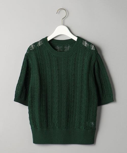 BEAUTY&YOUTH UNITED ARROWS(ビューティーアンドユースユナイテッドアローズ)の「レーヨンコットン クロシェ ショートスリーブニット(ニット/セーター・レディース・ダークグリーン/ダークブラウン/ナチュラル・FREE)」の14枚目の写真