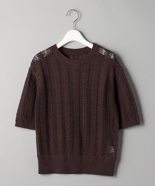 BEAUTY&YOUTH UNITED ARROWS(ビューティーアンドユースユナイテッドアローズ)の「レーヨンコットン クロシェ ショートスリーブニット(ニット/セーター・レディース・ダークグリーン/ダークブラウン/ナチュラル・FREE)」の22枚目の写真