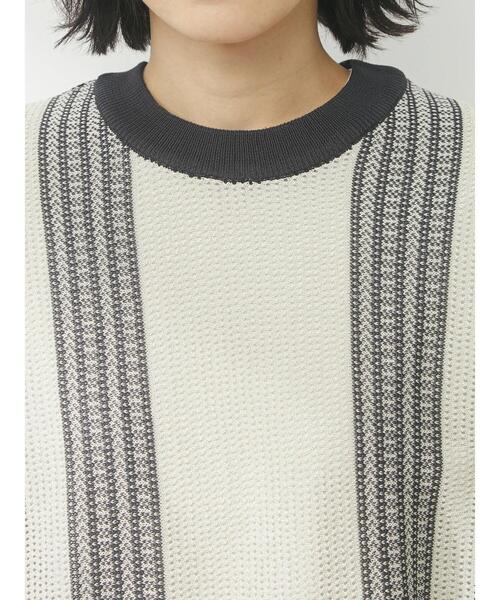 Green　Parks（グリーンパークス）の「パターンショートニットベスト（ベスト・レディース・ベージュ/オフホワイト/グリーン・FREE）」の22枚目の写真