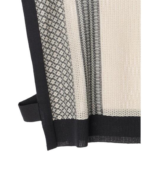 Green　Parks（グリーンパークス）の「パターンショートニットベスト（ベスト・レディース・ベージュ/オフホワイト/グリーン・FREE）」の11枚目の写真