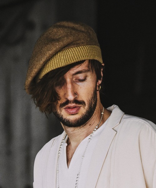 NO ID.（ノーアイディ）の「mko10576- ｳｰﾙﾘﾌﾞﾍﾞﾚｰ  ベレー帽（ハンチング/ベレー帽・メンズ・キャメル/ブラック/グレー・ONE SIZE）」の3枚目の写真