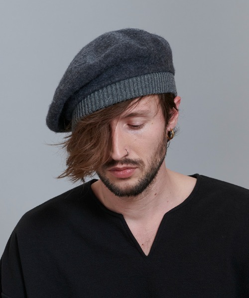 NO ID.（ノーアイディ）の「mko10576- ｳｰﾙﾘﾌﾞﾍﾞﾚｰ  ベレー帽（ハンチング/ベレー帽・メンズ・キャメル/ブラック/グレー・ONE SIZE）」の11枚目の写真