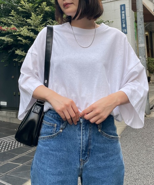 WEGO（ウィゴー）の「WEGO/CREW BIG半袖Tシャツ（Tシャツ/カットソー・メンズ・イエロー/カーキ/ホワイト/グレー系その他/ブラック・MEDIUM/LARGE）」の8枚目の写真