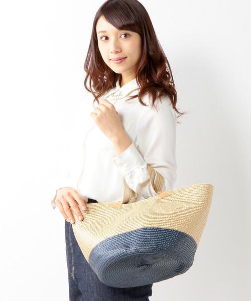 Bertini(ヴェルティニ)の「【WEB限定】C/bertini カラーコンビカゴ(かごバッグ・レディース・オフホワイト/ベージュ・フリー)」の1枚目の写真