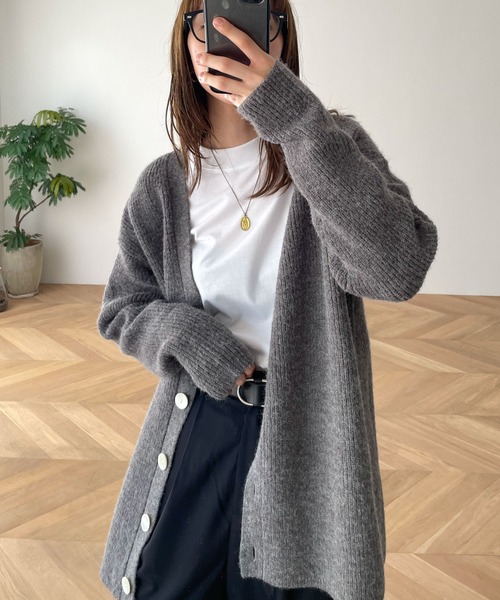 CANAL JEAN（キャナルジーン）の「RED CHOP WORKS(レッドチョップワークス) コットンシルク太リブロングTシャツ（Tシャツ/カットソー・レディース・ホワイト/ブラック・38）」の5枚目の写真