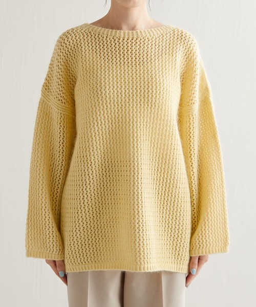COLLAGE GALLARDAGALANTE（コラージュガリャルダガランテ）の「メッシュモヘアニット（ニット/セーター・レディース・レモンイエロー/パープル・FREE）」の21枚目の写真