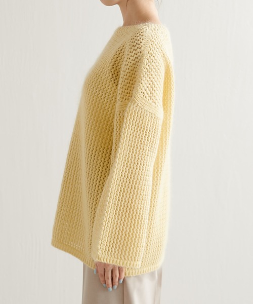 COLLAGE GALLARDAGALANTE（コラージュガリャルダガランテ）の「メッシュモヘアニット（ニット/セーター・レディース・レモンイエロー/パープル・FREE）」の11枚目の写真