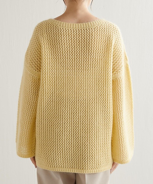 COLLAGE GALLARDAGALANTE（コラージュガリャルダガランテ）の「メッシュモヘアニット（ニット/セーター・レディース・レモンイエロー/パープル・FREE）」の8枚目の写真