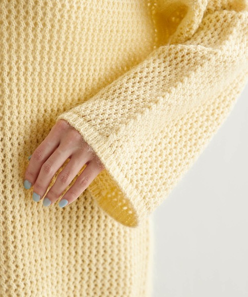 COLLAGE GALLARDAGALANTE（コラージュガリャルダガランテ）の「メッシュモヘアニット（ニット/セーター・レディース・レモンイエロー/パープル・FREE）」の14枚目の写真