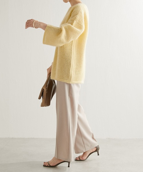 COLLAGE GALLARDAGALANTE（コラージュガリャルダガランテ）の「メッシュモヘアニット（ニット/セーター・レディース・レモンイエロー/パープル・FREE）」の6枚目の写真