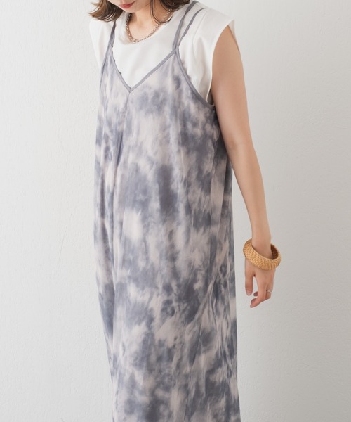 Kastane（カスタネ）の「【低身長サイズあり】シアータイダイキャミワンピース（ワンピース・レディース・ベージュ/グレー・1/0）」の10枚目の写真