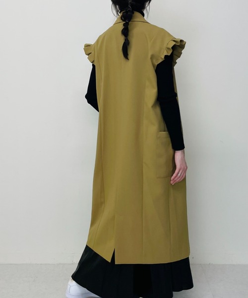 TEVALT（ヴァレット）の「2WAYテーラーベスト（テーラードジャケット・レディース・ネイビー/キャメル・38）」の4枚目の写真