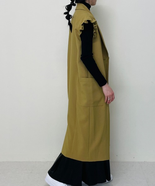 TEVALT（ヴァレット）の「2WAYテーラーベスト（テーラードジャケット・レディース・ネイビー/キャメル・38）」の5枚目の写真