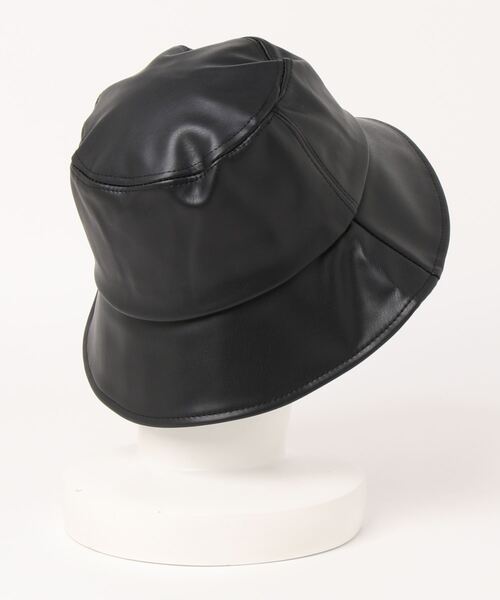 SpRay(スプレイ)の「エコレザーバケットハット(ハット・レディース・ブラック/ベージュ/ブラウン/アイボリー・FREE)」の5枚目の写真