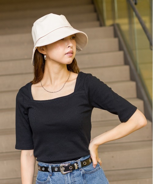 SpRay(スプレイ)の「エコレザーバケットハット(ハット・レディース・ブラック/ベージュ/ブラウン/アイボリー・FREE)」の12枚目の写真