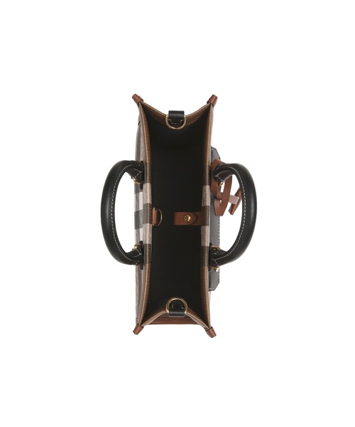 BURBERRY(バーバリー)の「ミニ チェック&レザー フレヤトート(トートバッグ・レディース・ダークブラウン系・ONE SIZE)」の6枚目の写真