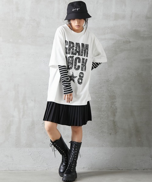 GEVS.（ジェイヴィス）の「＜大きいサイズ＞ 裾プリーツキャミソールミニワンピース GEVS.（ワンピース・レディース・ブラック/モカ・3L/L/4L/5L/LL）」の13枚目の写真