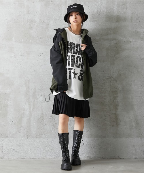 GEVS.（ジェイヴィス）の「＜大きいサイズ＞ 裾プリーツキャミソールミニワンピース GEVS.（ワンピース・レディース・ブラック/モカ・3L/L/4L/5L/LL）」の16枚目の写真