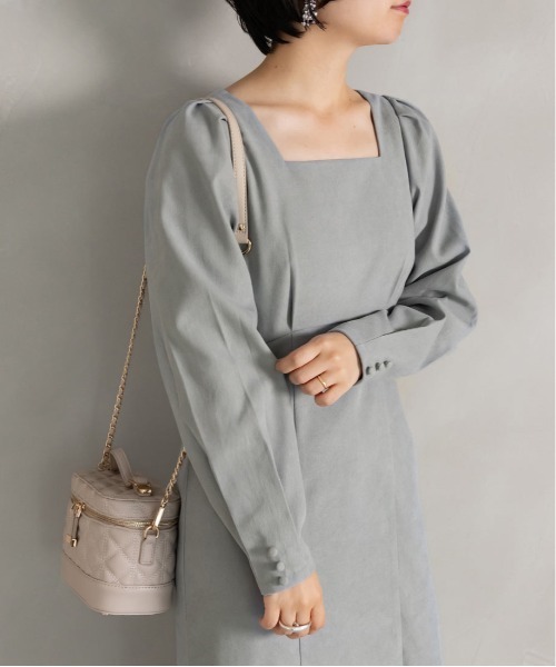 RANDA（ランダ）の「タックショルダーIラインワンピース（ワンピース・レディース・チェック/ブラウン/グレー・0/1）」の17枚目の写真